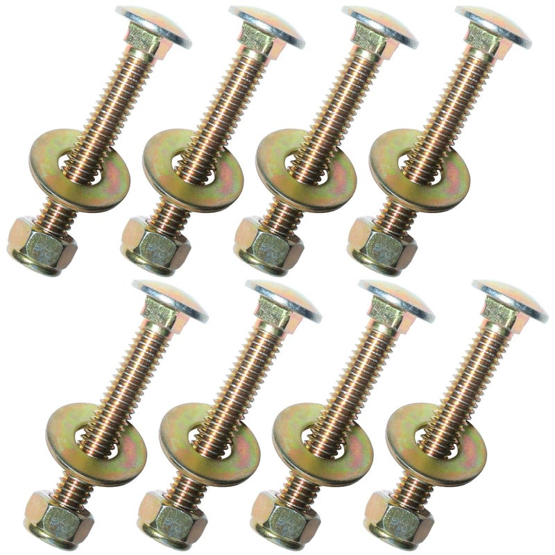 Metalsuberg 5/16" x 2" Carriage Bolt by Color Galvanization of Square Neck with Nylon Lock nut and Large Size Washer Assortment Kit,Carbon Steel,Grade 2.(8pcs Pack) - Image 1